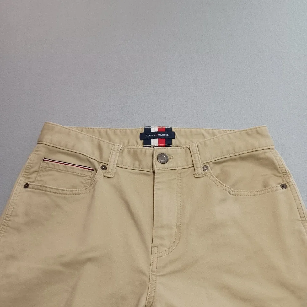 Tommy Hilfiger Mens Slim Fit Chino Pants Tan Khaki Stretch Cotton 30x32